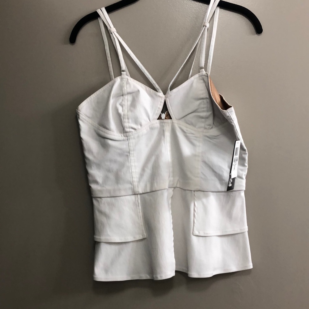White Fitted Bustier Strappy Blouse